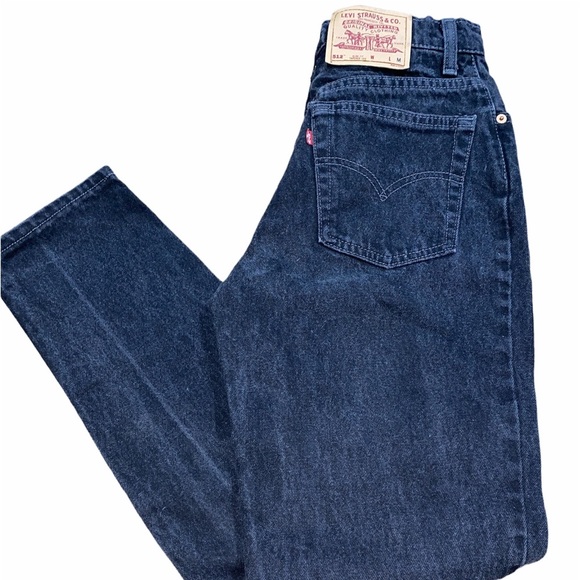 Levi’s vintage slim fit tapered leg black hog rise MOM jeans size 9 medium - Picture 6 of 9